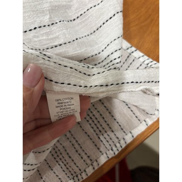 New BLUE ISLAND Stripe Cotton -Gauze Dress SZ Small Tassle Tiered - Picture 6 of 6